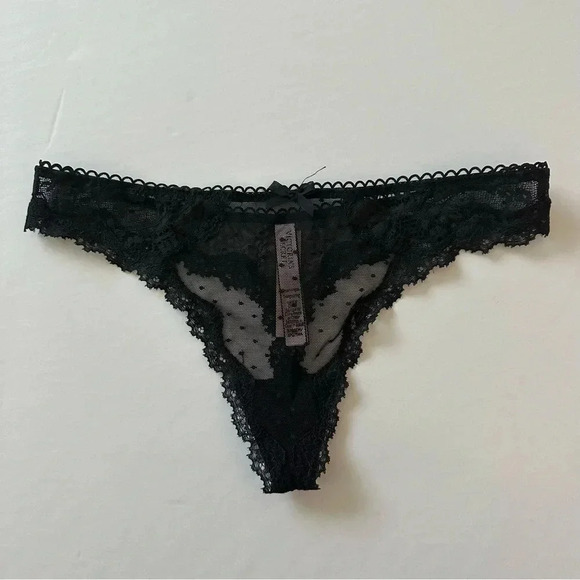 Victoria's Secret Other - Victoria’s Secret Dream Angels Black Lace Thong Small